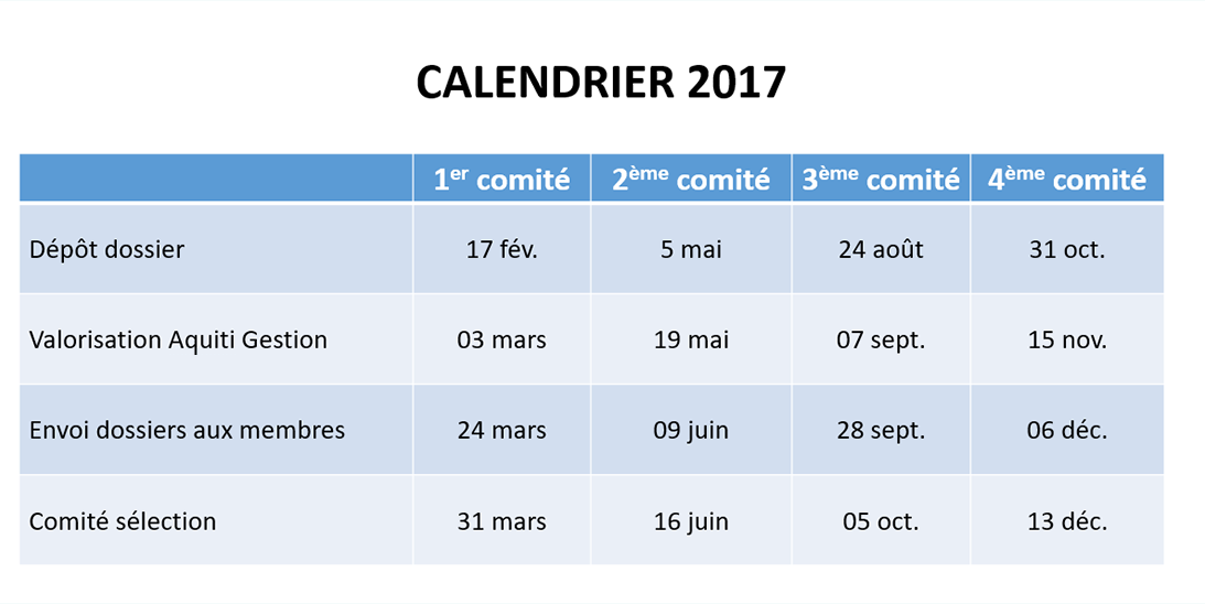 calendrier 2017